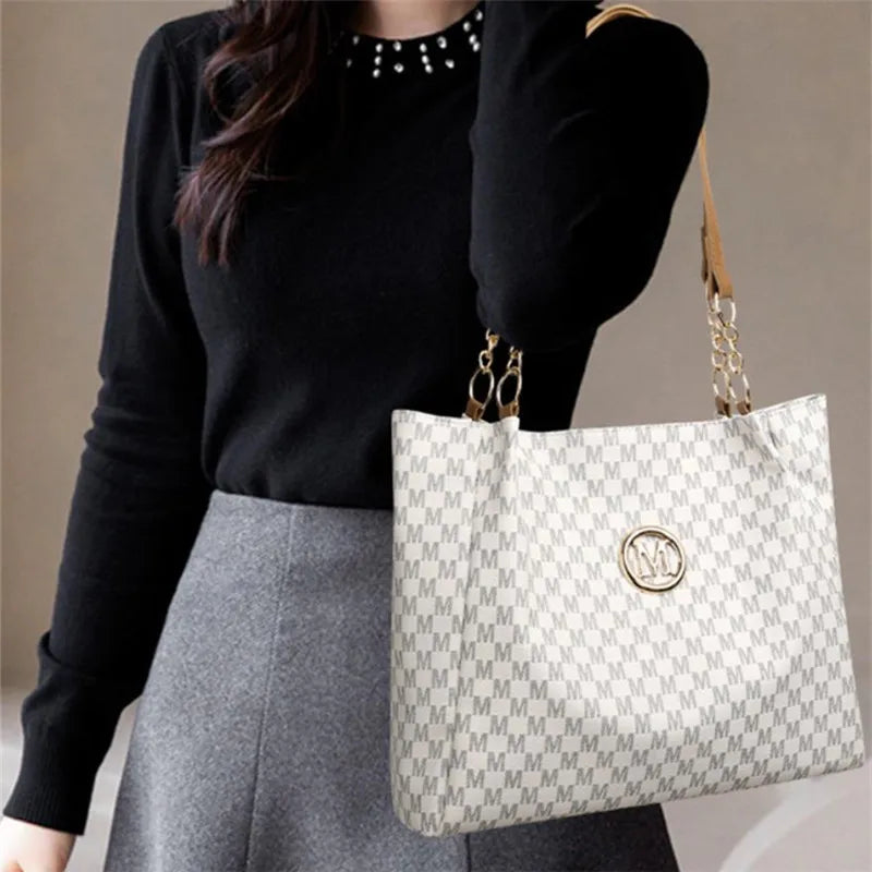 Sac à Main Femme FXZLLQ - Fourre-Tout Cuir PU Lettre M Vintage - Lencensa 