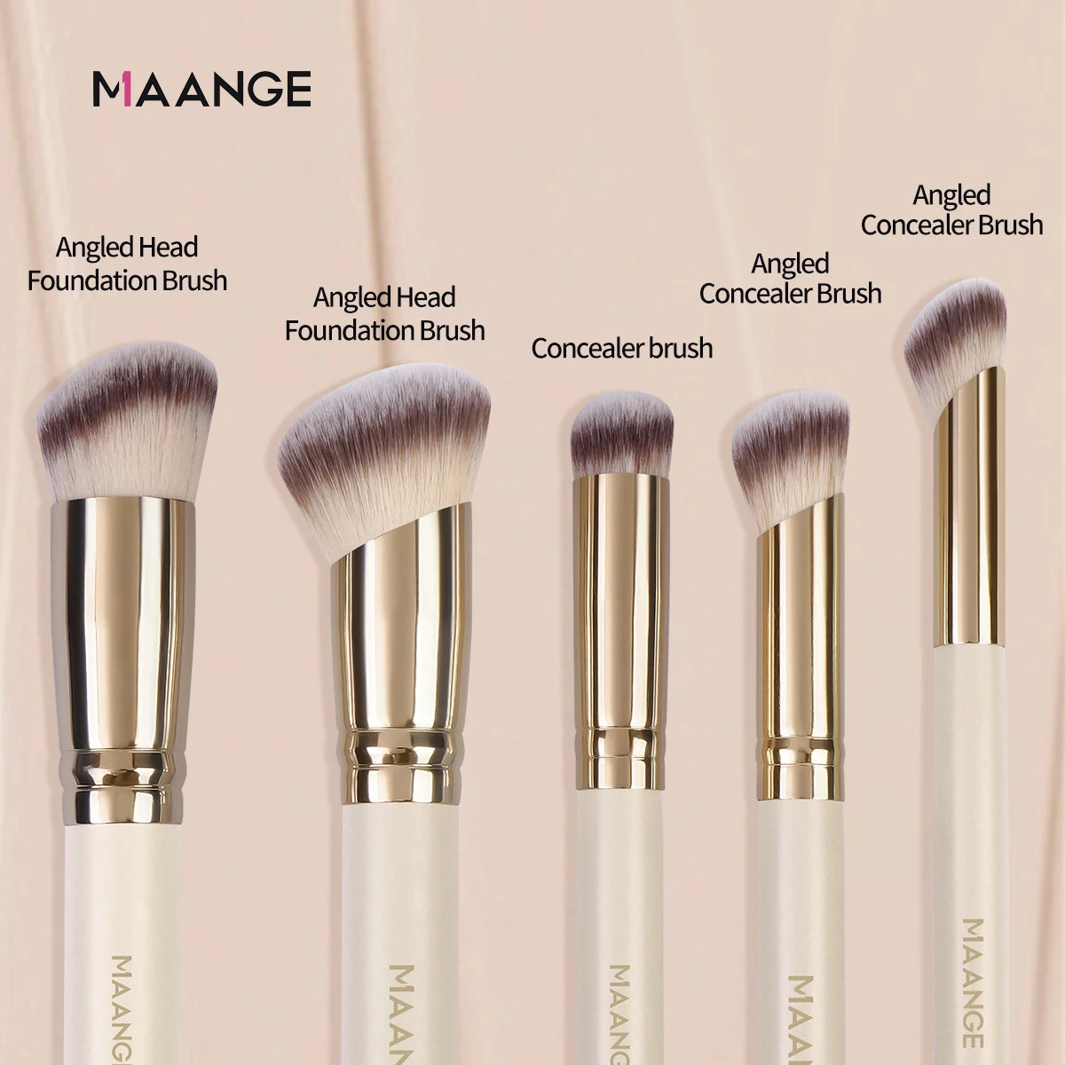 MAANGE 5 pièces pinceaux de maquillage poudre fard à joues brosse fond de teint pinceau de maquillage pinceau de Contour Portable pour voyage cadeau de saint valentin