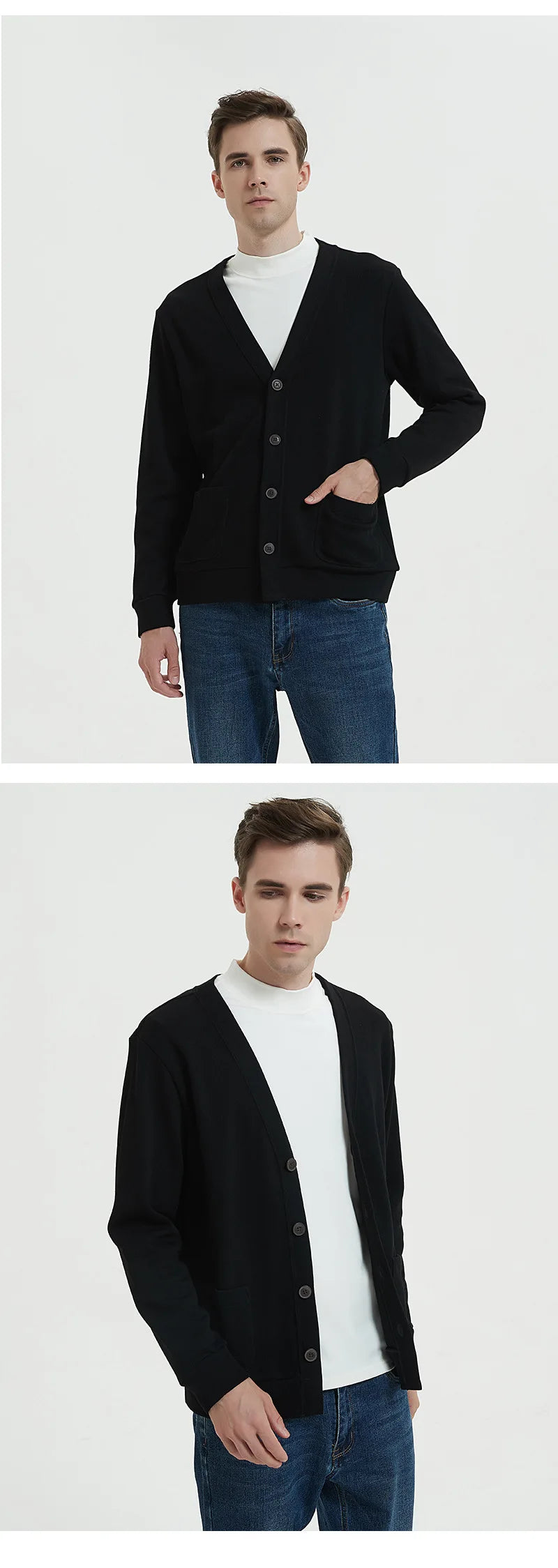 Cardigan Homme BROWON - Pull Col V 80% Coton Mode Coréenne - Lencensa 