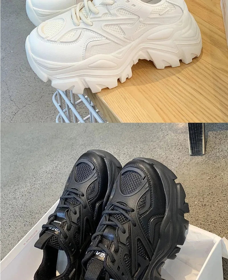 Baskets Femme Plateforme - Chaussures Sport Décontractées Été