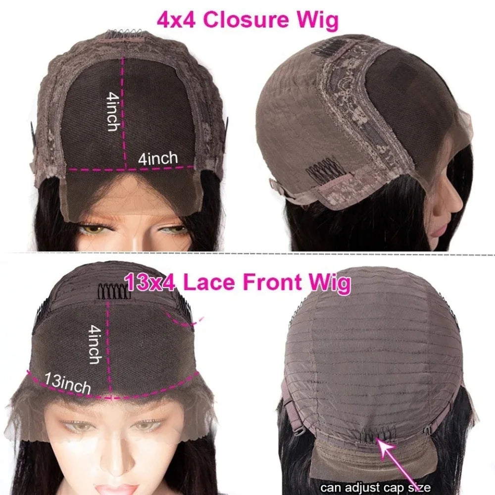 Perruque Bob brésilienne courte 13x4 dentelle frontale perruque de cheveux humains pour les femmes perruques Bob transparentes 200% densité droite Bob perruques 14 16 pouces