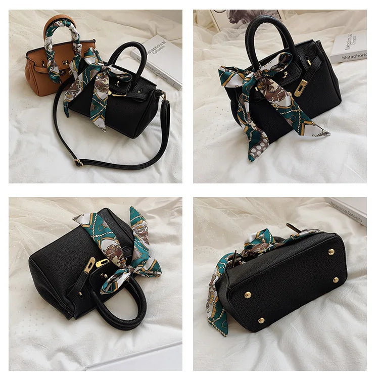 Sac Birkin imprimé écharpe 2025 pour femmes, sac à main à bandoulière en relief à ailes, fourre-tout de luxe à poignée supérieure avec serrure, sac à bandoulière élégant - Lencensa 