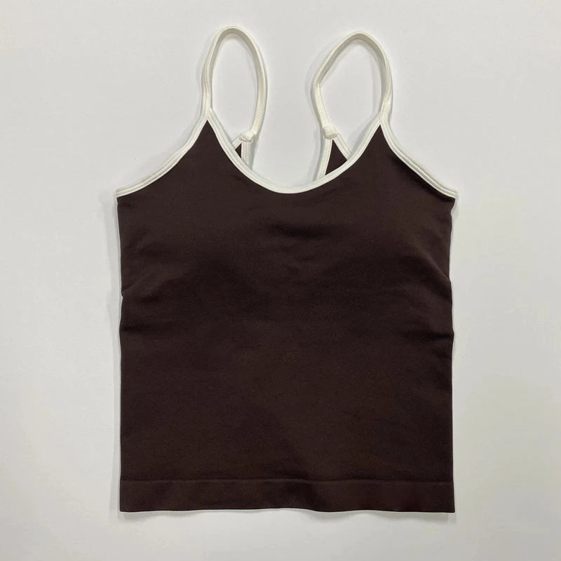 Ensemble Yoga Femme Seamless - Legging + Brassière Anti-Choc Bretelles Croisées - Lencensa 