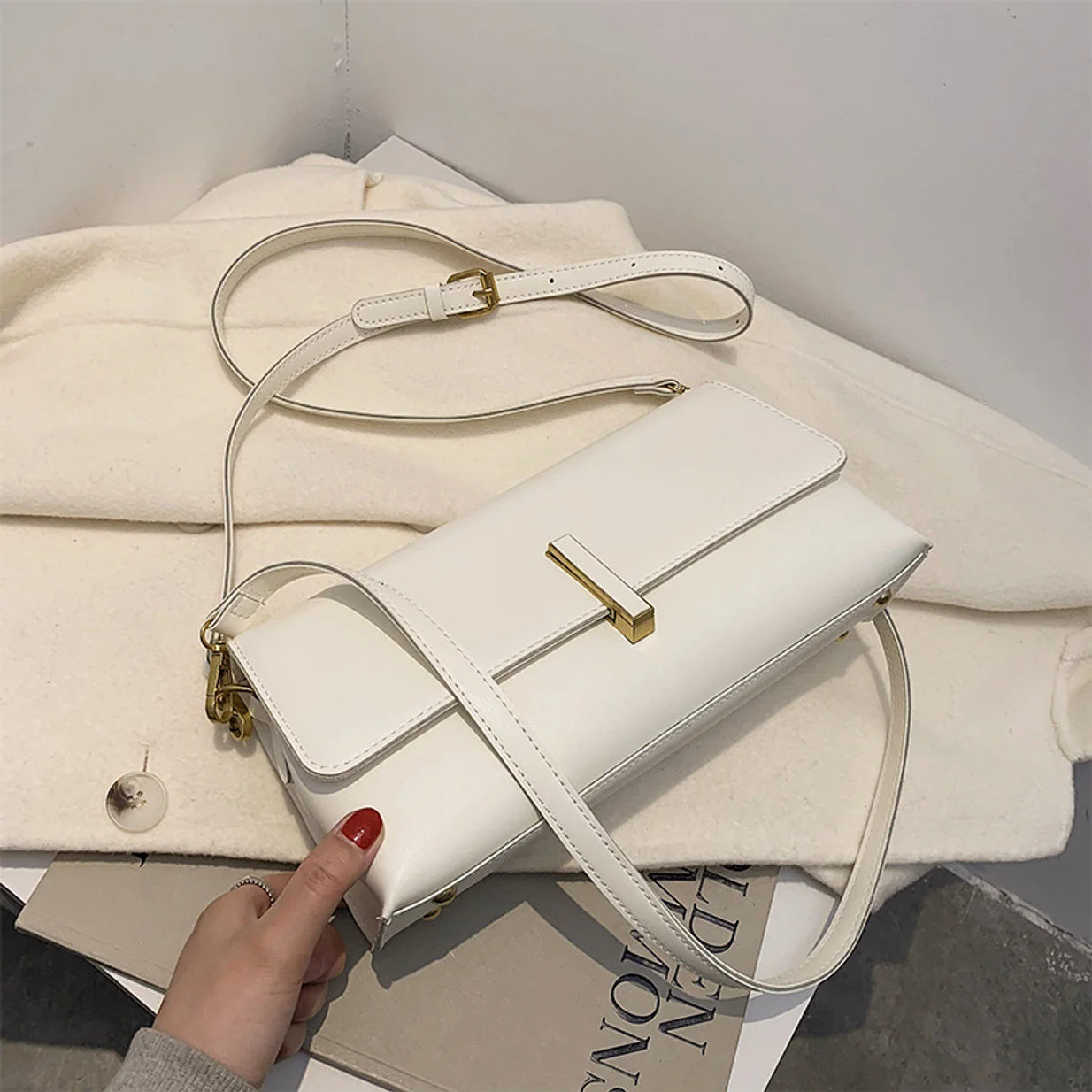 Hot Sacs En Cuir Pu Pour Femmes, Sac Messager Simple, Décontraé, Tout Match, Mode Initiée, Nouveau Style Coréen, Dames