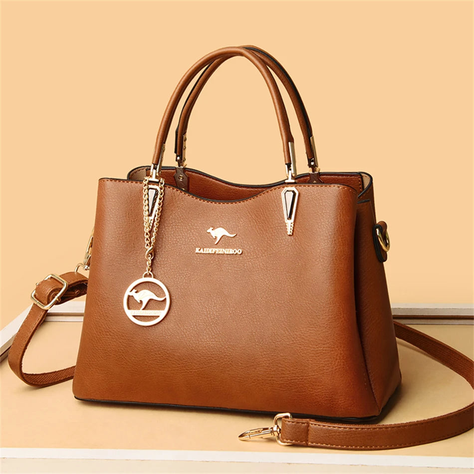 Sac à Main de Luxe en Cuir Souple pour Femme, Sacoche à Bandoulière de Styliste à 3 Couches, Fourre-Tout de Grande Capacité, 2022
