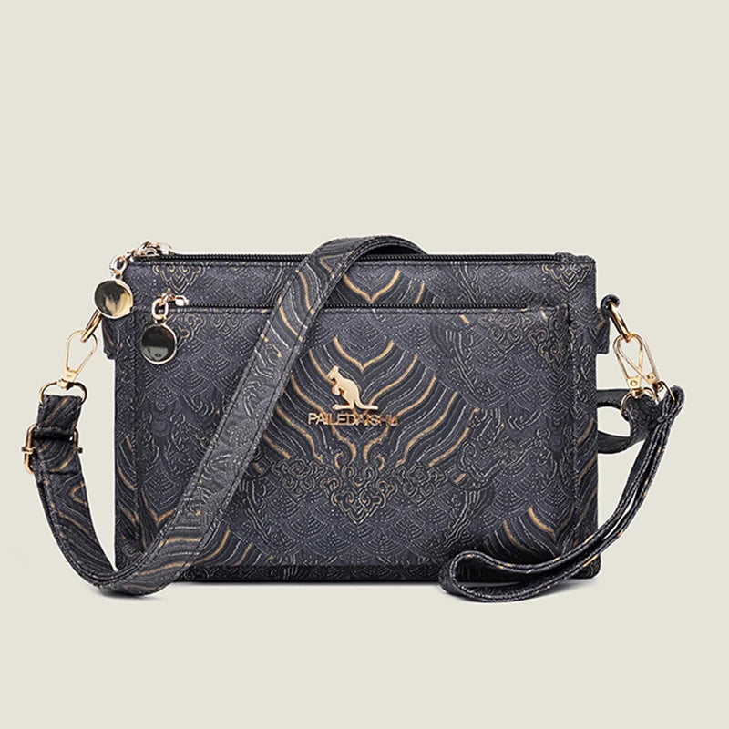 Sac à Main en Cuir de Luxe pour Femme, Sacoche de Marque Authentique, de Styliste, à Bandoulière, Multicouche, 03 Utilisation