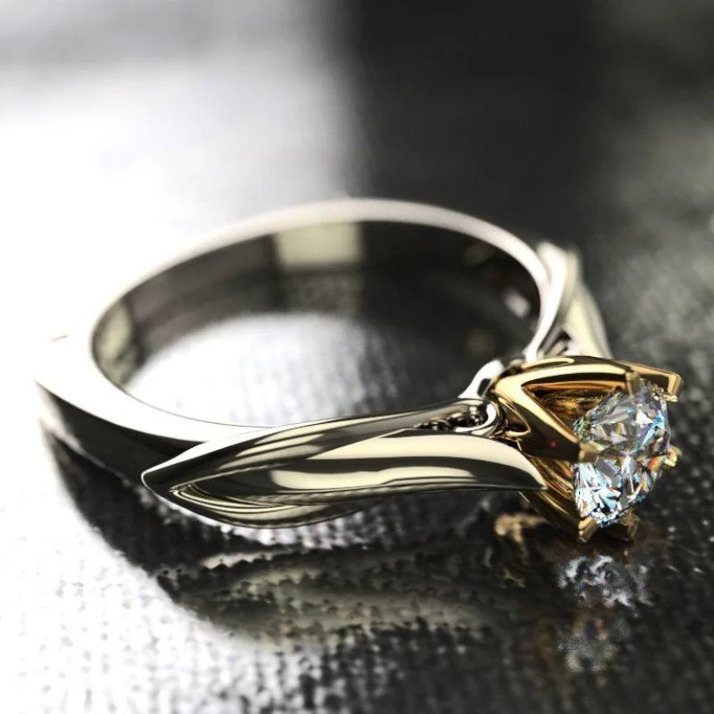 Bague Or 18K Moissanite Naturelle - Bijou Couple Mariage Premium