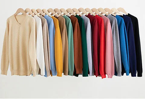 Pull Col V Homme Cachemire - Lencensa Collection Automne-Hiver - Lencensa 