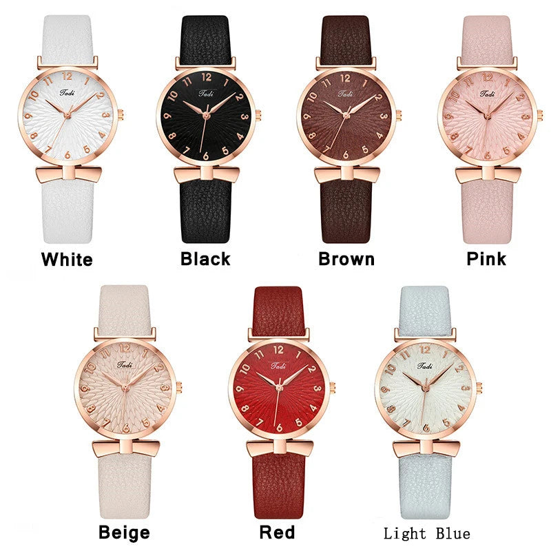 Mode femmes Montre bracelet en cuir Pu Montre-bracelet montres à Quartz pour femmes horloge dames Montre cadeau Reloj Mujer Montre Femme