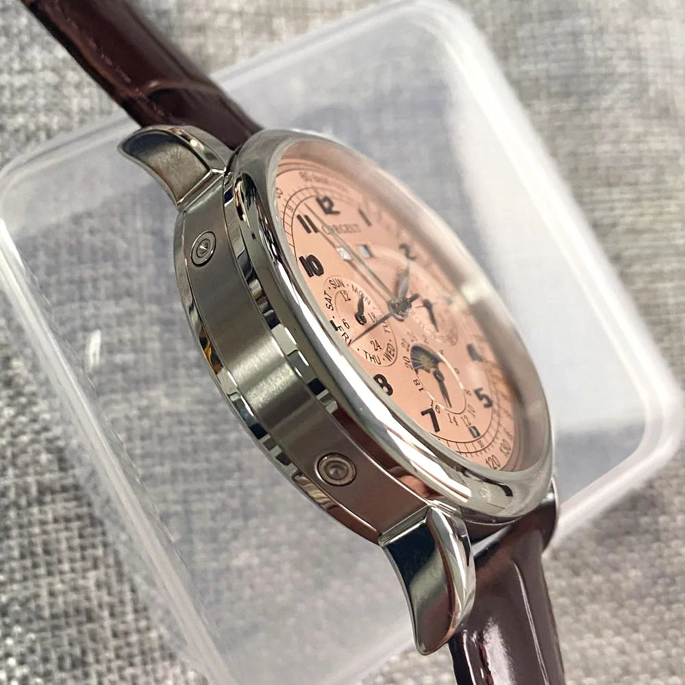 Montre automatique pour hommes Multification Date jour mois année 316L montre mécanique pour hommes boîtier poli indicateur jour/nuit 42mm