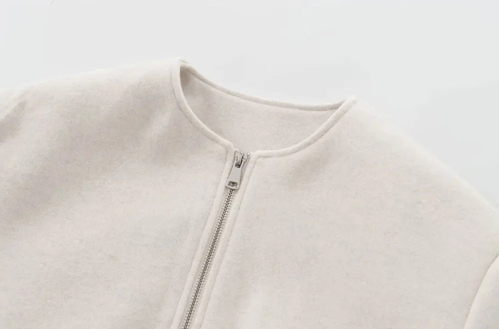 Veste Bombardier Femme Surdimensionnée - Manteau Zippé Tendance
