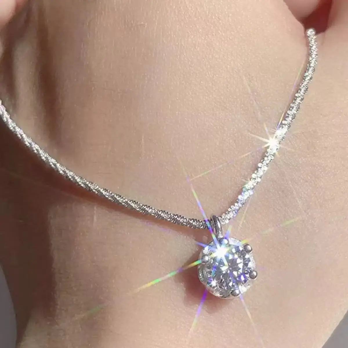 Collier Couronne Moissanite VVS1 - Argent Sterling 925 Certifié