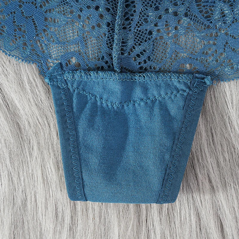 String Femme Dentelle - Taille Basse Transparent - Lencensa 