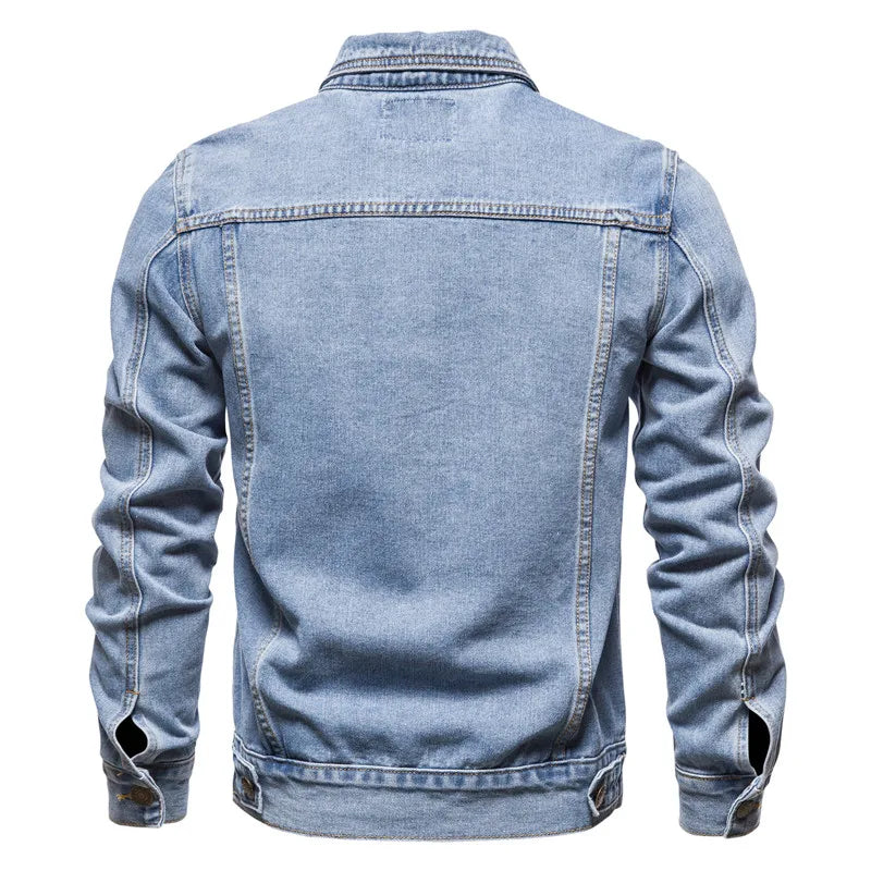 Veste Denim Premium Lencensa - Moto Vintage Coupe Ajustée - Qualité Exceptionnelle 2025
