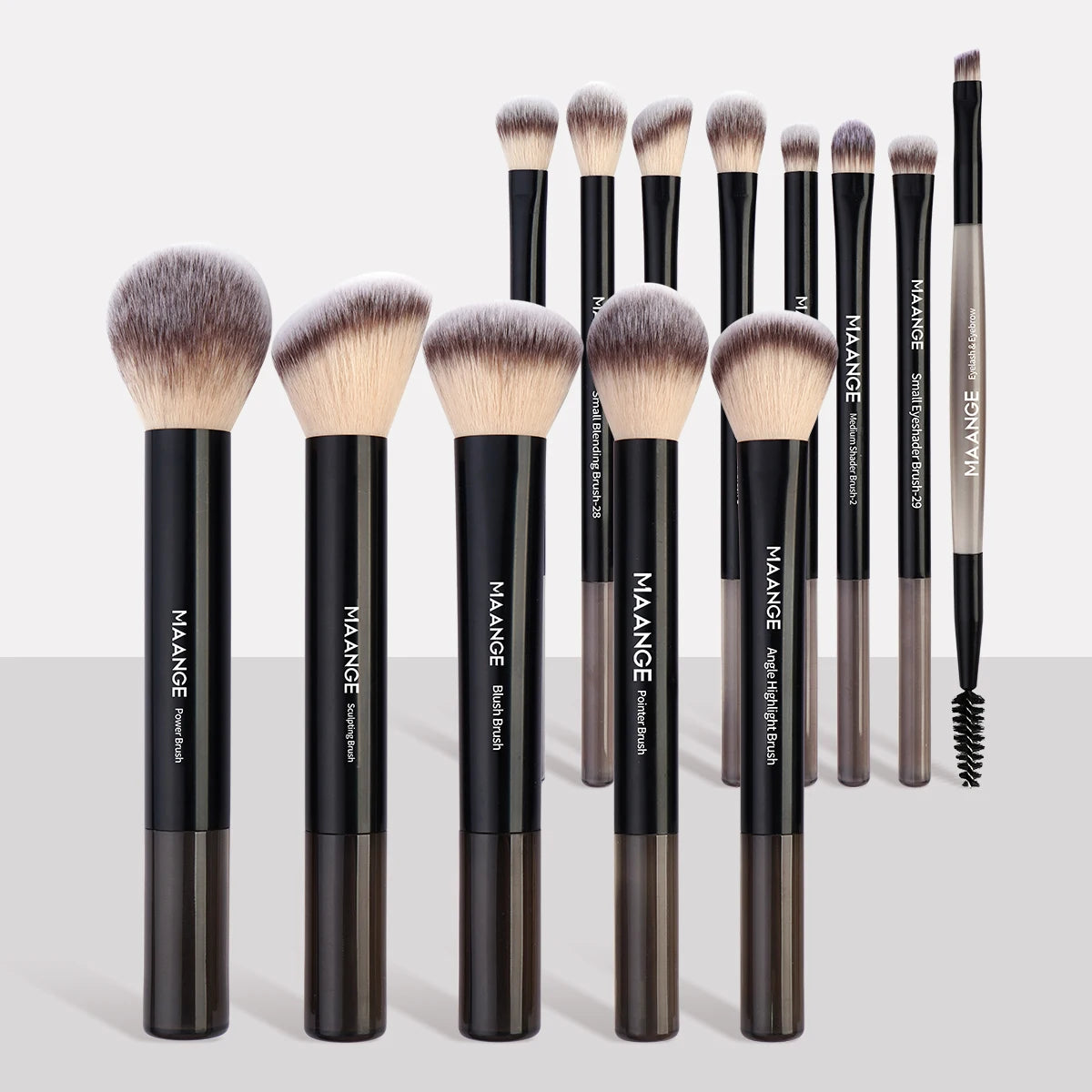MAANGE 13 pièces ensemble de pinceaux de maquillage fond de teint correcteur poudre fard à paupières Blush brosse Kabuki mélange outil de beauté cosmétique pour le visage - Lencensa 