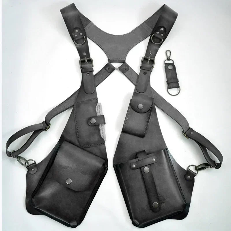 Sac étui de harnais en cuir médiéval, portefeuille antivol caché, pochette de téléphone de Style moto, sac de Festival de Cospla