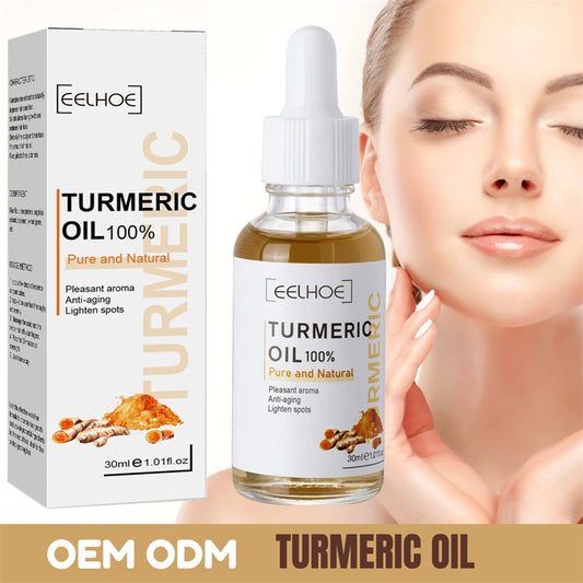 Sérum pour le visage au curcuma, rétrécit les pores, Essence réparatrice, mélanine, éclaircissant, hydratant, nourrissant, huile de cur-cumin, estompe les taches foncées, soins pour la peau