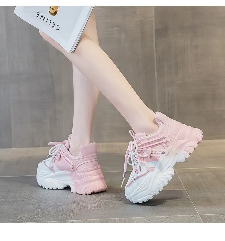 Baskets Femme Plateforme - Chaussures Décontractées Printemps