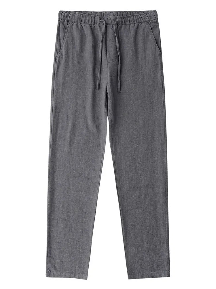 Pantalon Chino Homme Coton Lin - Jambes Larges Décontracté Baggy - Lencensa 