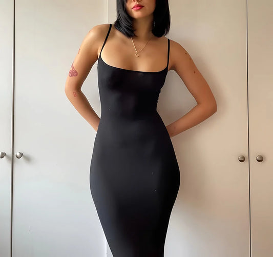 Robe Longue Femme Sexy - Dos Nu et Bretelles Ajustables