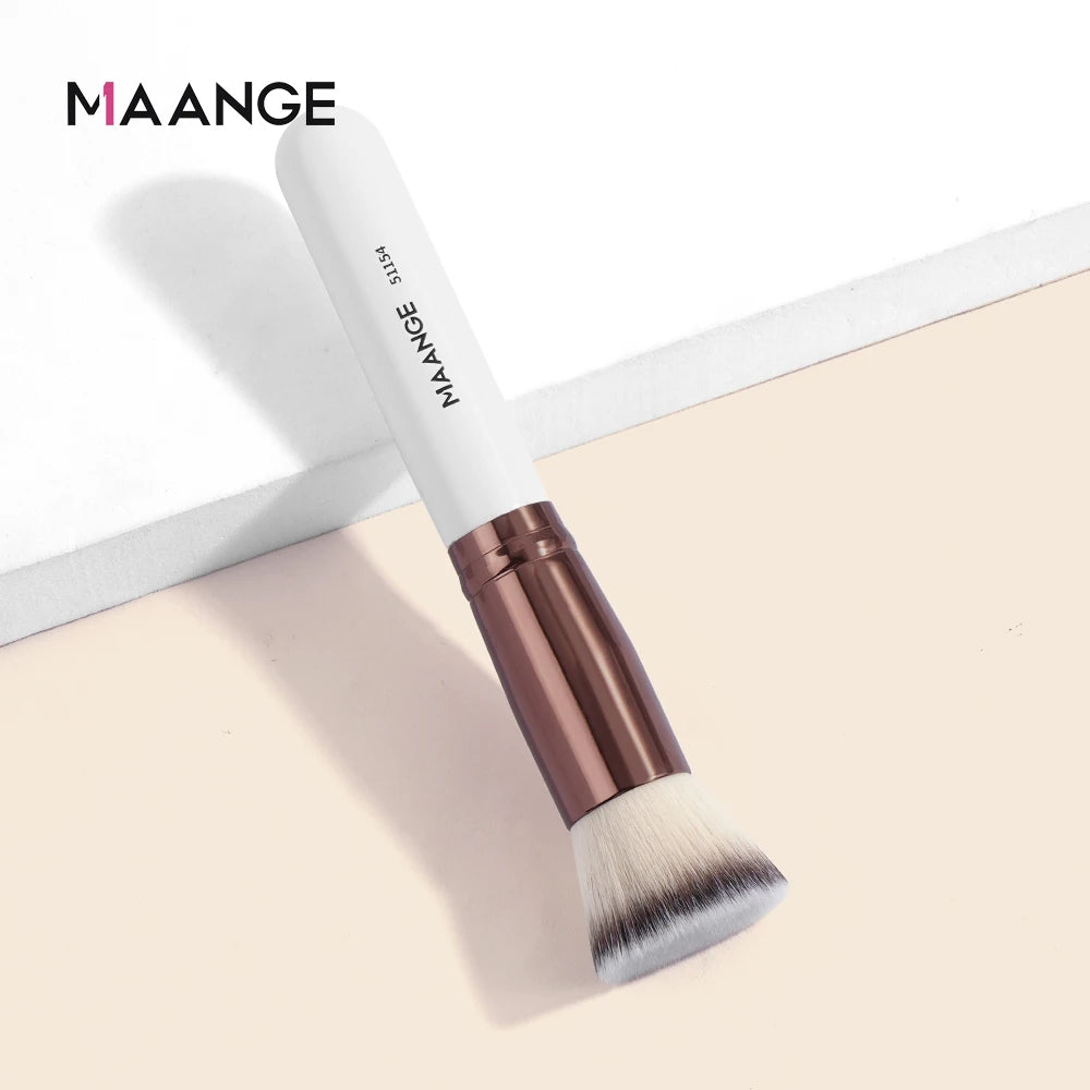 Maange-Pinceau de maquillage avec boîte pour femme, brosse pour fond de teint, correcteur, poudre, blush, contour, poils doux denses, outil de beauté, 1 pièce