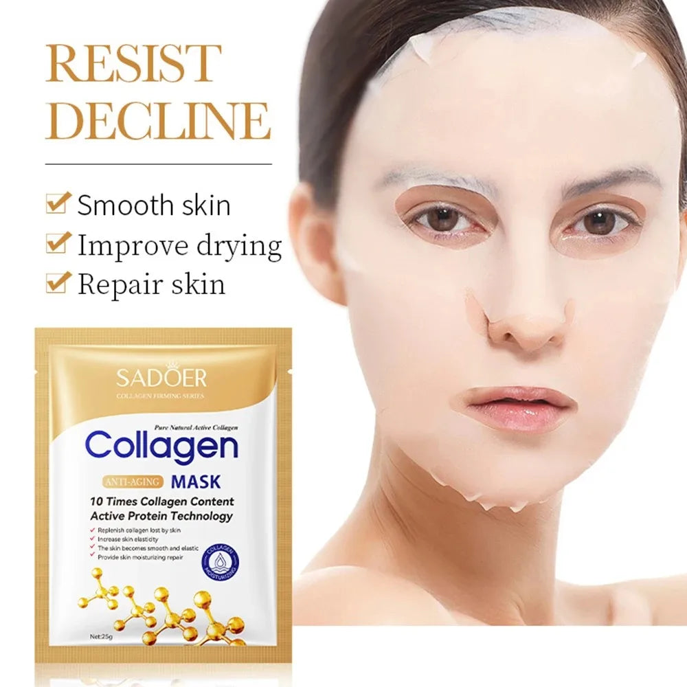 SADOER collagène soins de la peau série collagène masque Facial hydratant Anti-âge réparation éclaircissant peau masque Facial soins de la peau du visage - Lencensa 