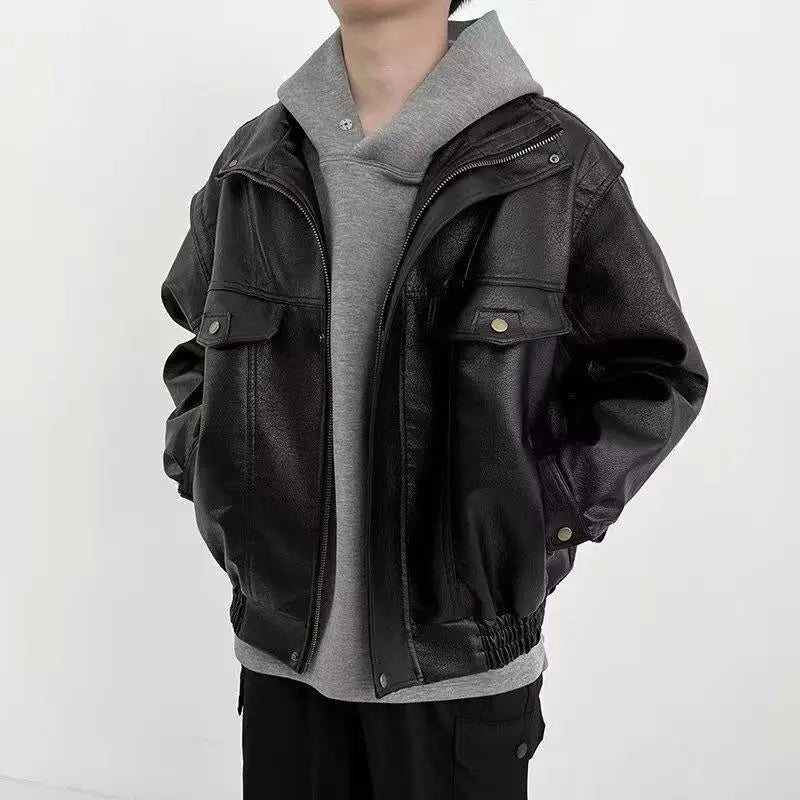 Blouson Aviateur Premium Lencensa - Cuir PU Vintage Unisexe - Qualité Exceptionnelle