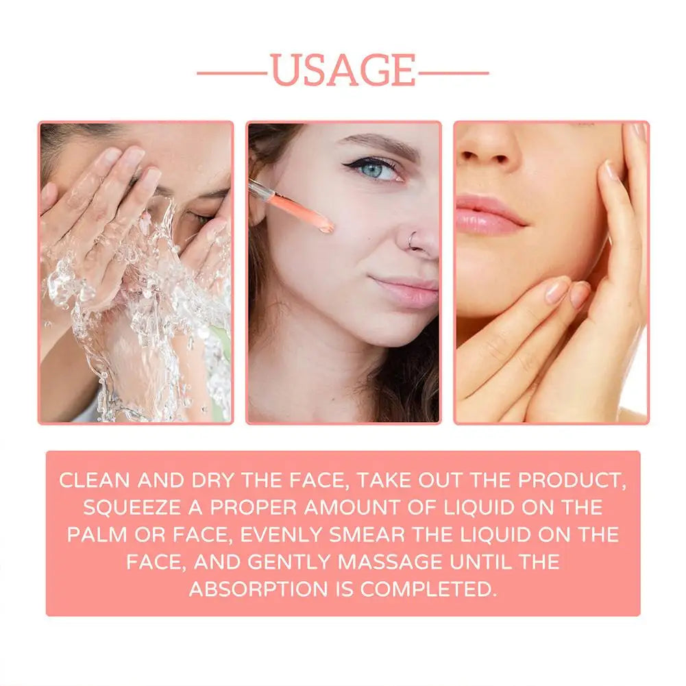 Sérum visage 5 en 1, hydratant, blanchissant, anti-déformable, anti-âge, vitamine C et acide hyaluronique pour réduire les pores, 30ml