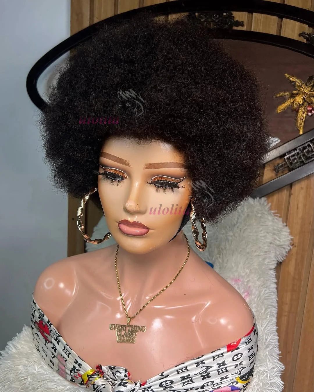 Cheveux péruviens Pixie court Afro crépus bouclés Bob coupe rebondissant pas cher pleine Machine faite perruques de cheveux humains pour les femmes noires sans colle Remy