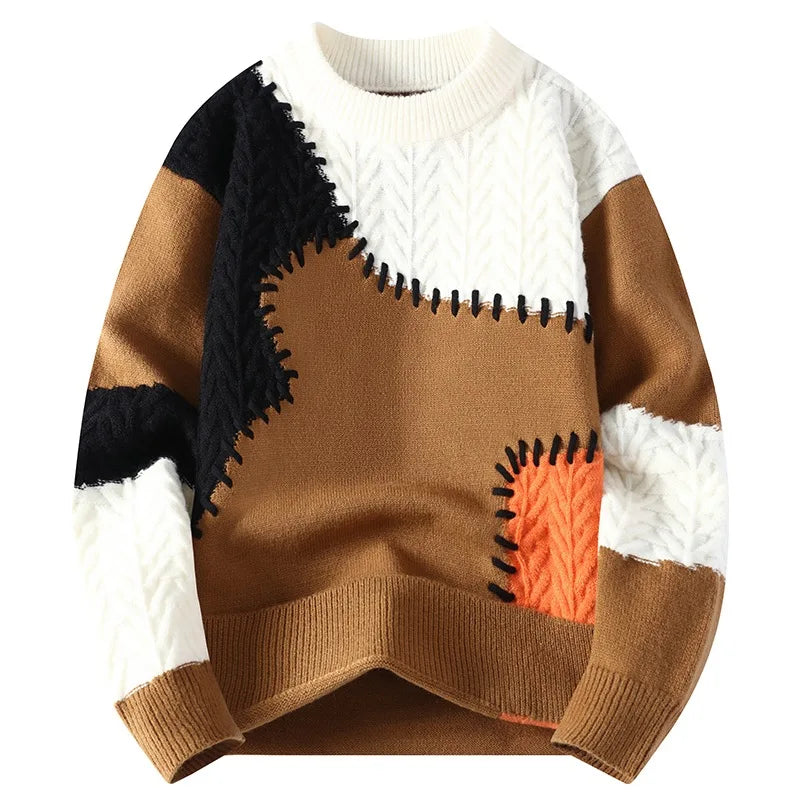 Pull Streetwear Premium Lencensa - Patchwork Harajuku Col Rond - Qualité Exceptionnelle Hiver - Lencensa 