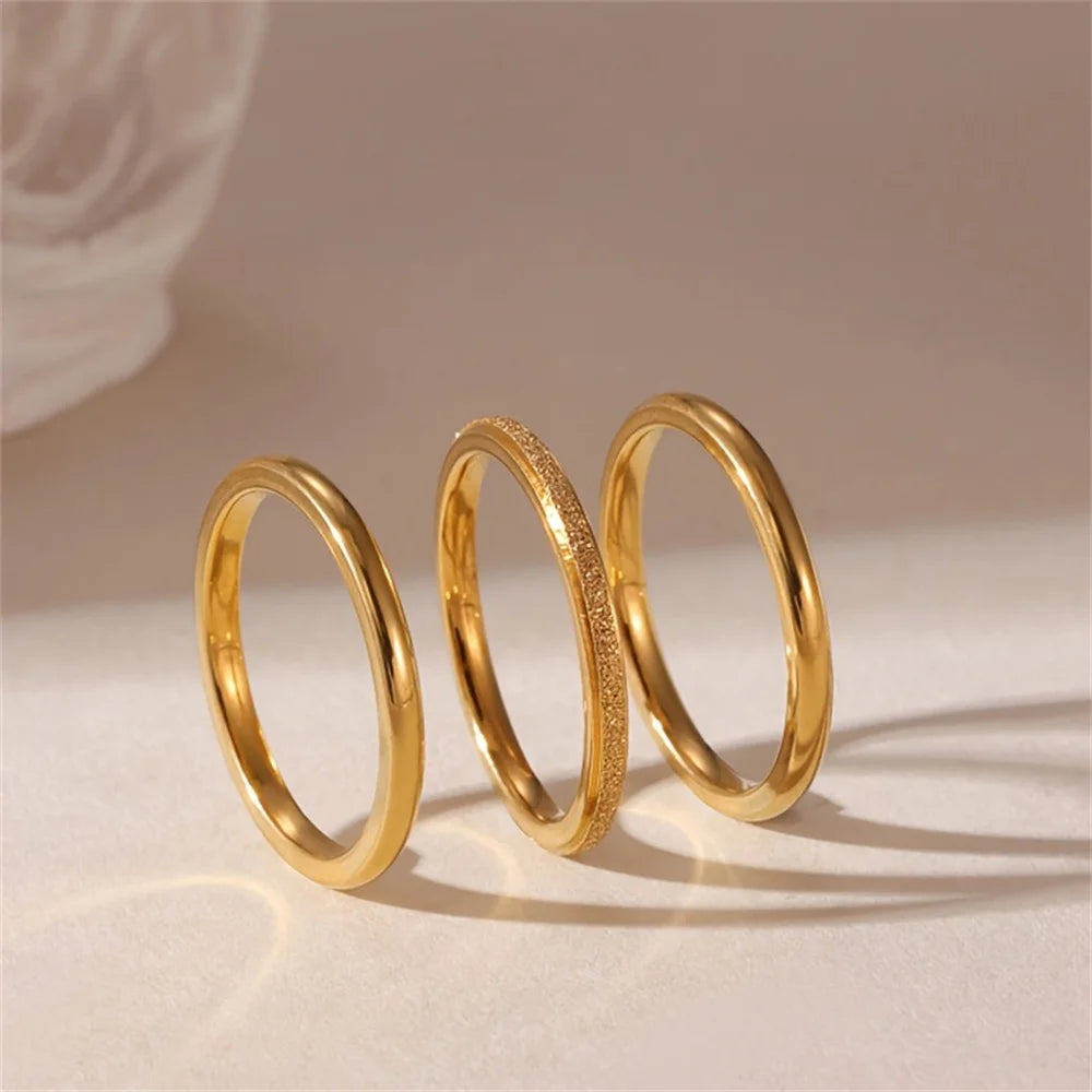 Bague de luxe en acier inoxydable pour femmes, ensemble de trois pièces en Zircon, accessoire de doigt classique à la mode, bijoux cadeaux féminins