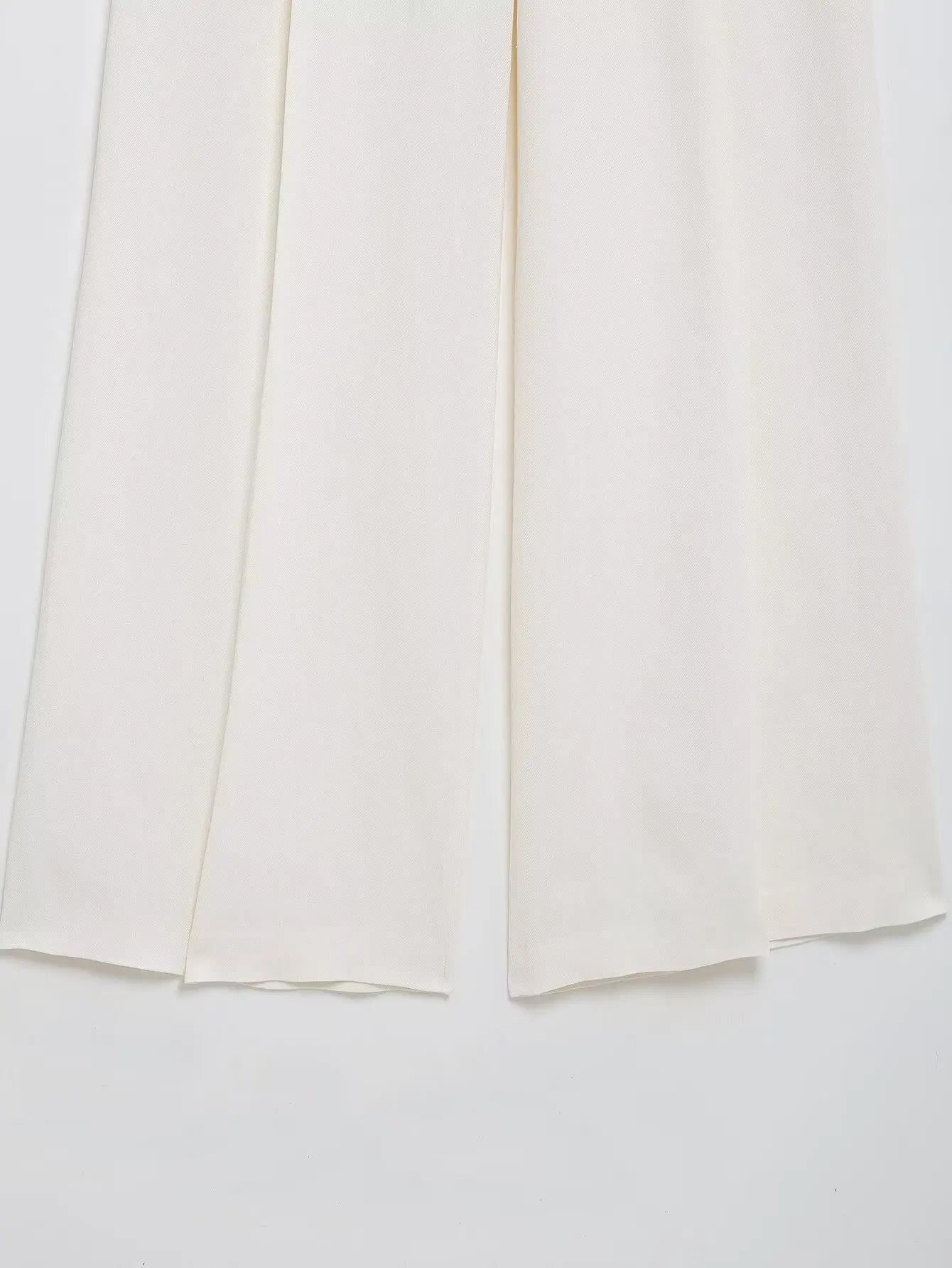 HH – costumes pour femmes, col rabattu blanc, manches longues, blazer à lacets + pantalon Long taille haute avec fermeture éclair, ensembles de mode printemps - Lencensa 