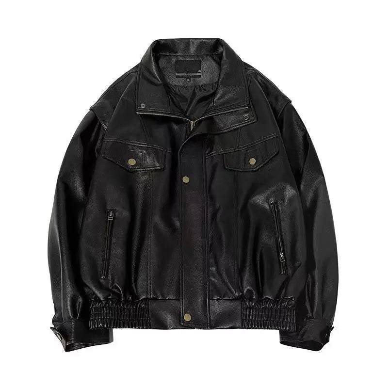 Blouson Aviateur Premium Lencensa - Cuir PU Vintage Unisexe - Qualité Exceptionnelle