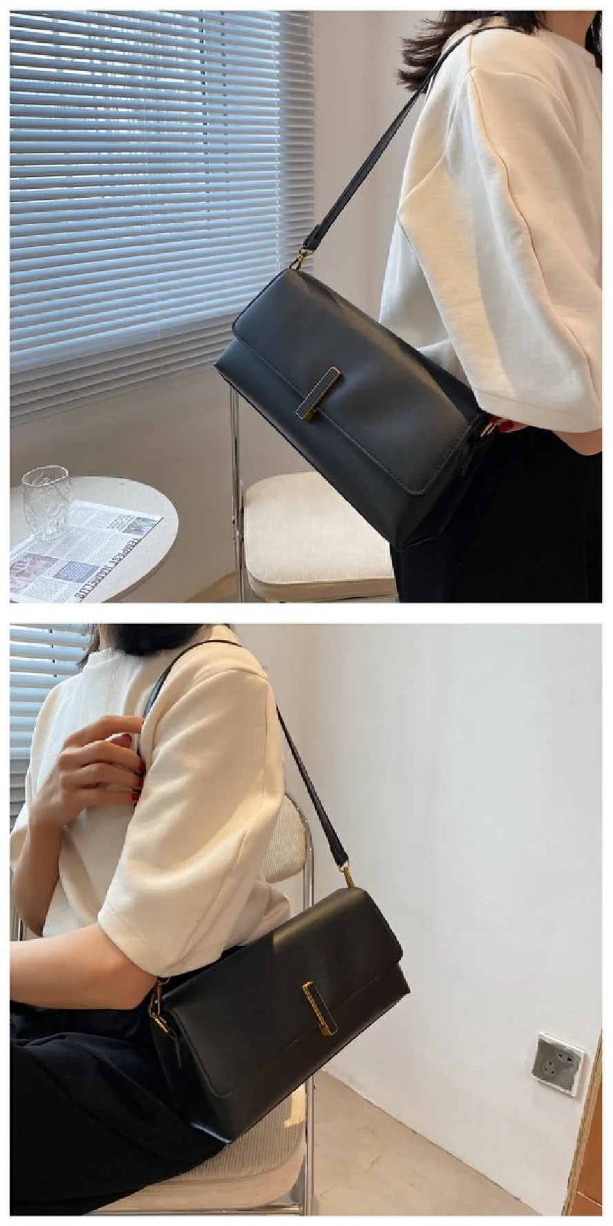 Hot Sacs En Cuir Pu Pour Femmes, Sac Messager Simple, Décontraé, Tout Match, Mode Initiée, Nouveau Style Coréen, Dames