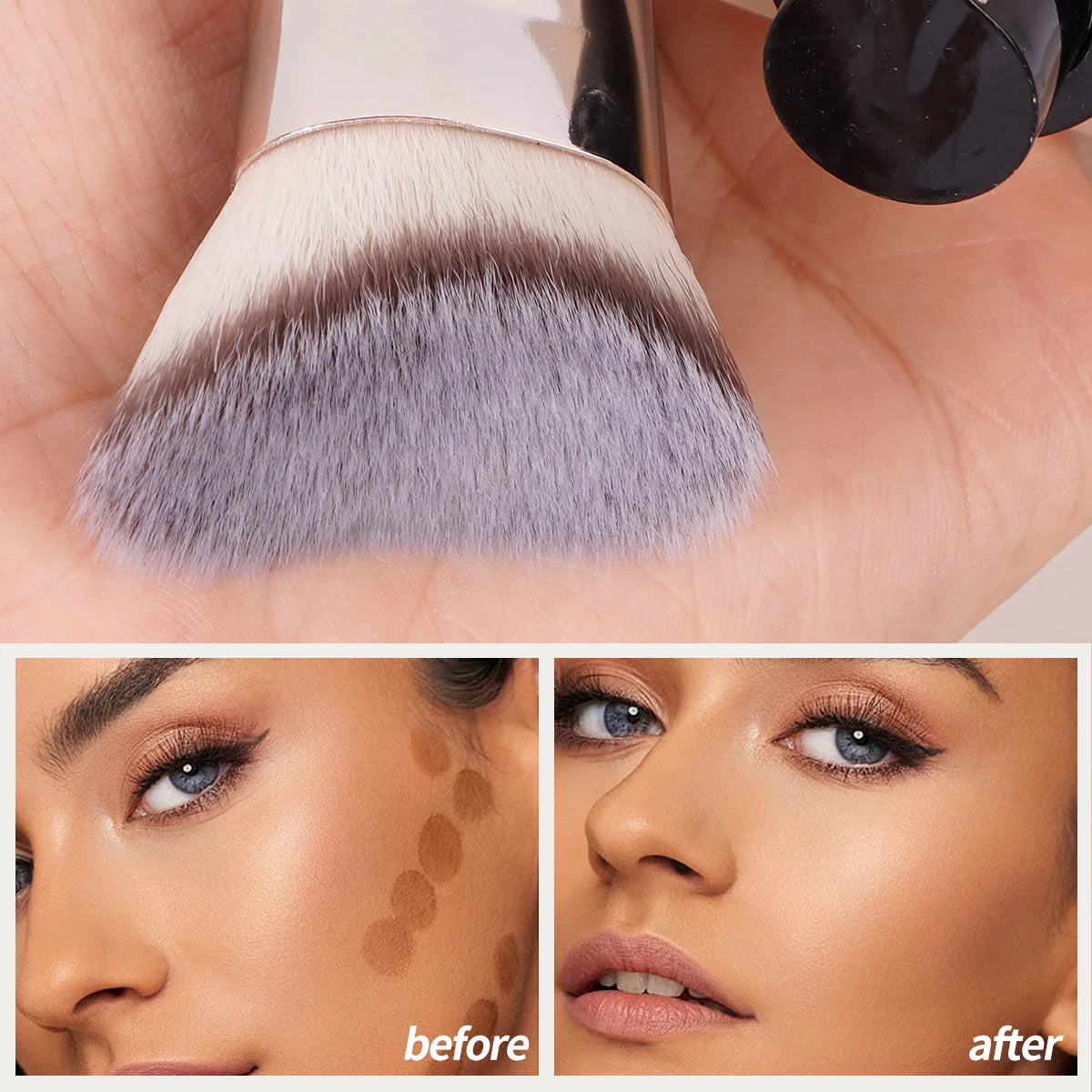 MAANGE-Pinceau de maquillage pour le visage, blush contour premium, parfait pour les joues, le front, la mâchoire, mélange antarctique, contour profond - Lencensa 