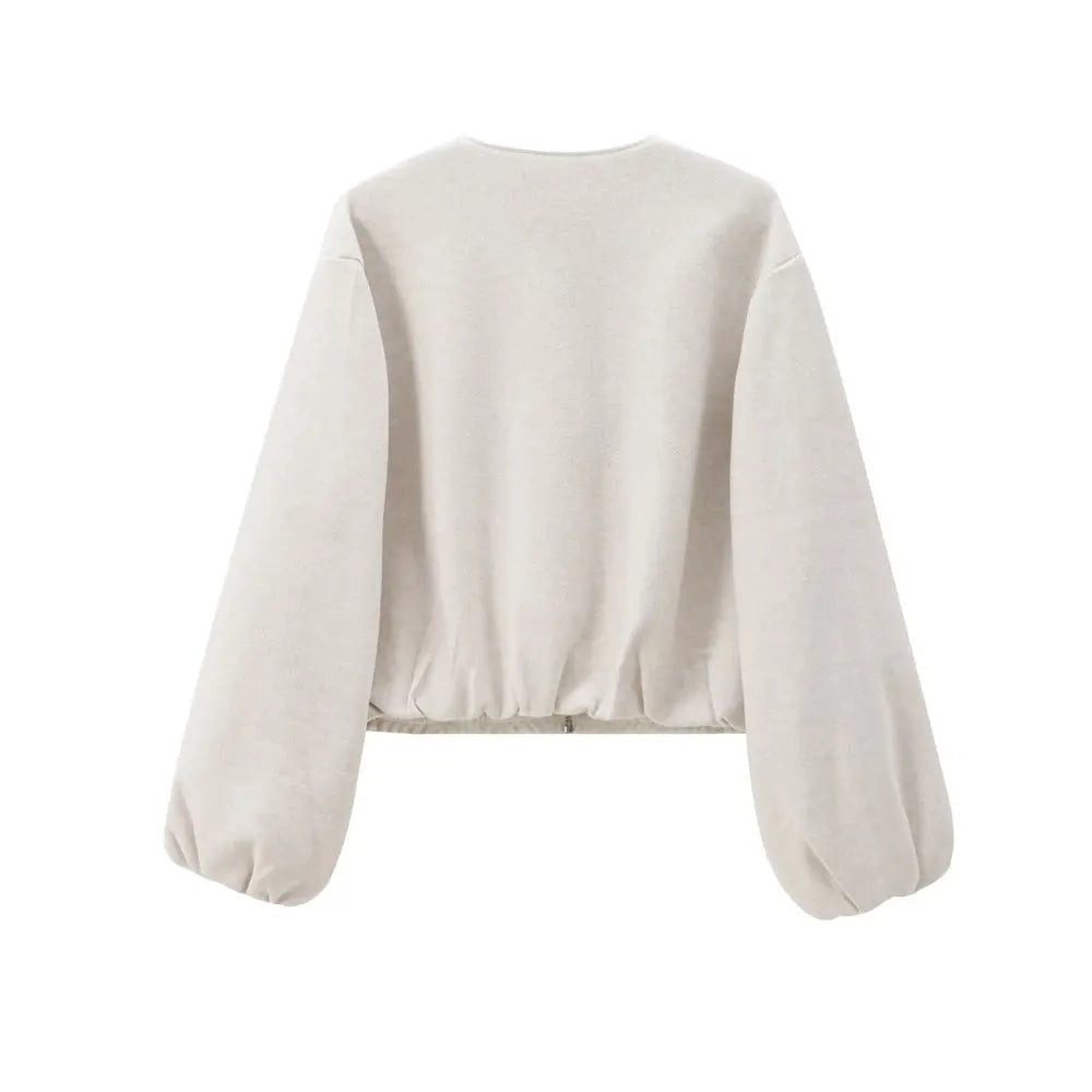 Veste Bombardier Femme Surdimensionnée - Manteau Zippé Tendance