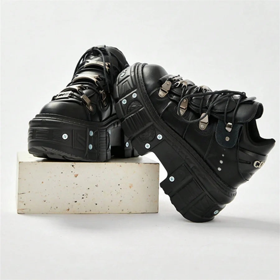 Lencensa - Chaussures Gothiques Premium | Baskets Plateforme Rock Punk de Qualité Supérieure