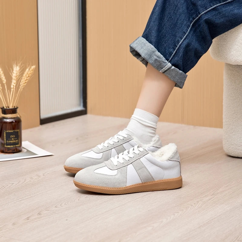 Baskets Femme en Cuir Véritable - Chaussures Décontractées Printemps 2025