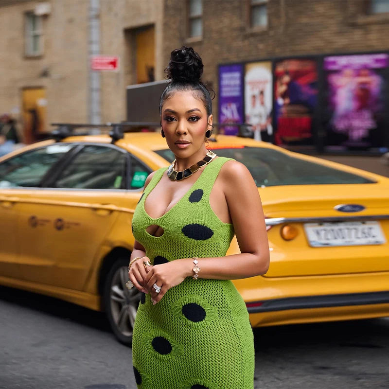 Femmes Sexy voir à travers tricoté Maxi robe évider col profond Pot Robes gland ourlet fourchette fête robes 2025 nouvelle dame Club robe