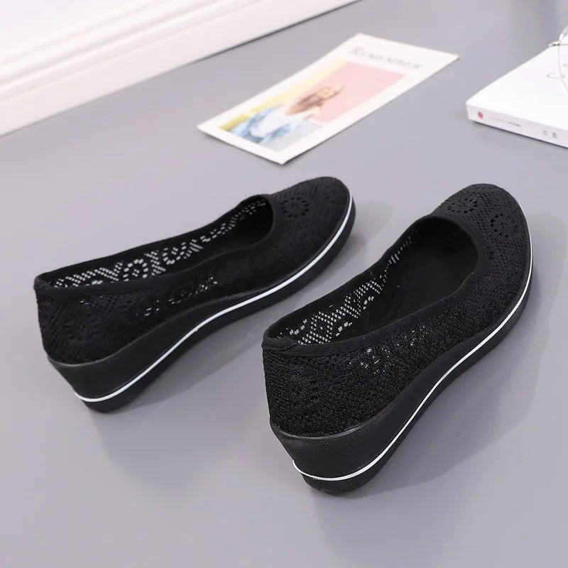 Chaussures Femme Blanches en Dentelle - Baskets Plates Respirantes Été