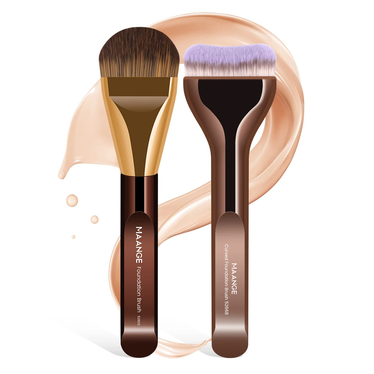 MAANGE – ensemble de pinceaux de maquillage pour fond de teint, 2 pièces, brosse pour masque supérieur Ultra fin pour crème liquide, mélange de cosmétiques, outil de beauté, cadeau Premium