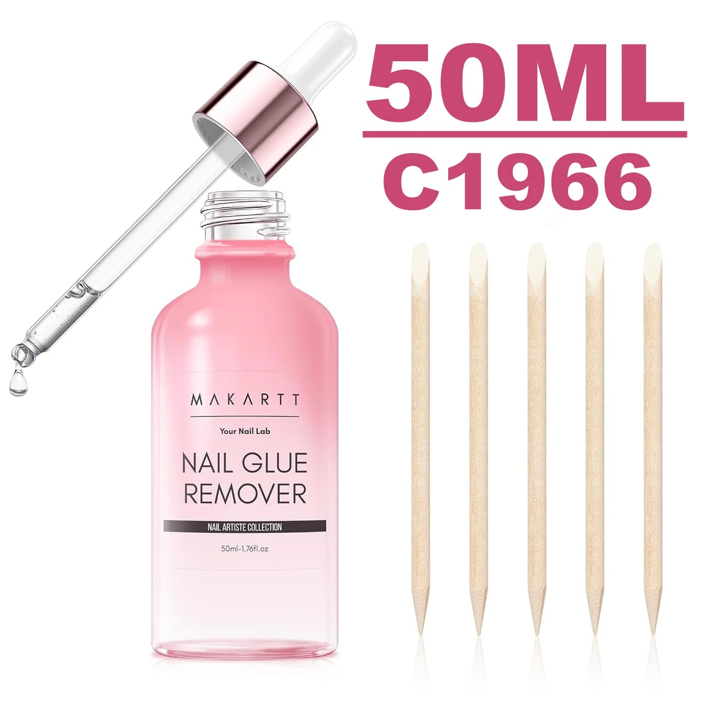 Makartt Dissolvant de colle et de colle à ongles super fort, déboucheur de colle rapide |   Facile retrait avec un applicateur compte-gouttes pour presse sur les ongles