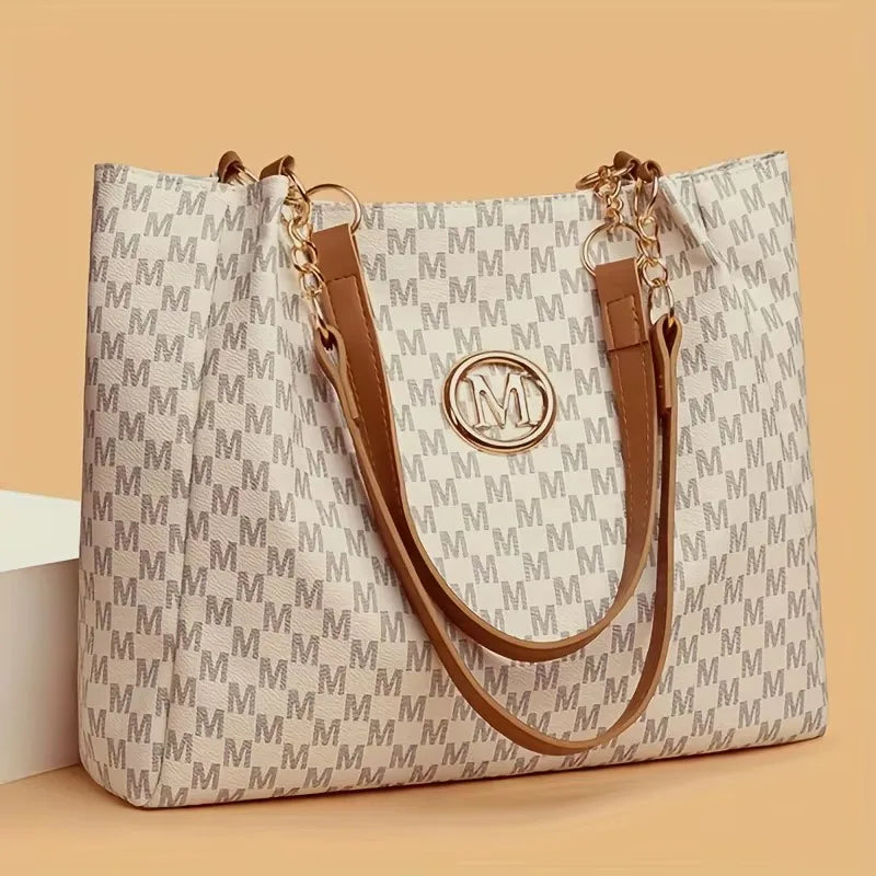 Sac à Main Femme FXZLLQ - Fourre-Tout Cuir PU Lettre M Vintage - Lencensa 