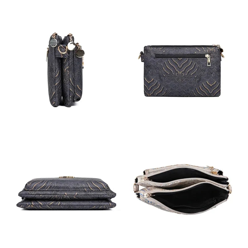 Sac à Main en Cuir de Luxe pour Femme, Sacoche de Marque Authentique, de Styliste, à Bandoulière, Multicouche, 03 Utilisation