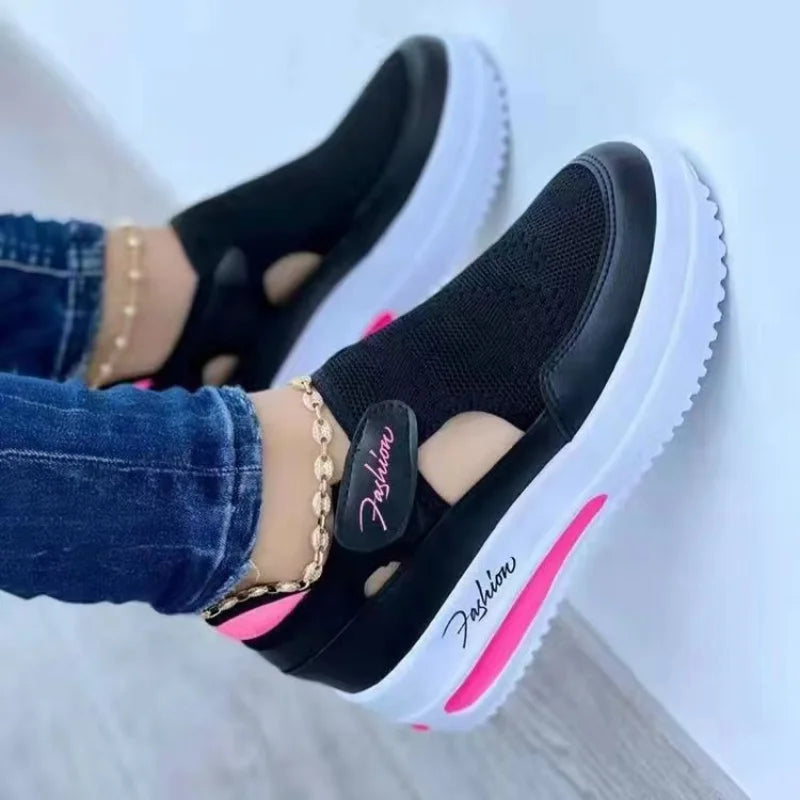 Lencensa - Baskets Femme Premium | Sneakers Toile Plateforme de Qualité Supérieure