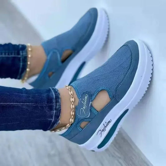 Lencensa - Baskets Femme Premium | Sneakers Toile Plateforme de Qualité Supérieure