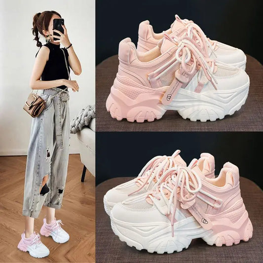 Baskets Femme Plateforme - Chaussures Décontractées Printemps