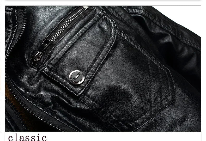 Veste en cuir PU pour hommes, Plus Velvet, Blazer décontracté, Coupe couvertes, CombJacket, Streetwear, Cuir trempé, Vintage