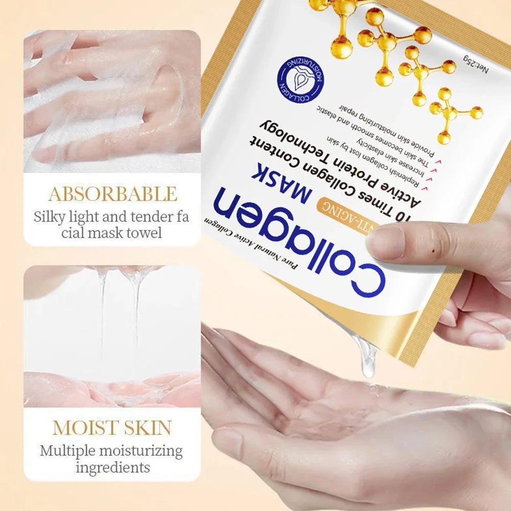 SADOER collagène soins de la peau série collagène masque Facial hydratant Anti-âge réparation éclaircissant peau masque Facial soins de la peau du visage - Lencensa 