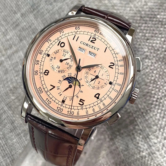 Montre automatique pour hommes Multification Date jour mois année 316L montre mécanique pour hommes boîtier poli indicateur jour/nuit 42mm